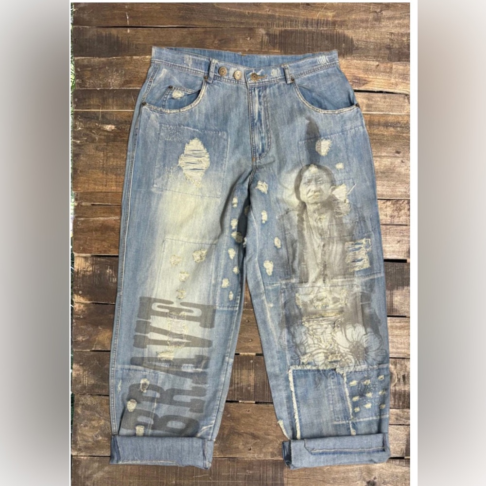 Brave Heart Women's Distressed Blue Jeans